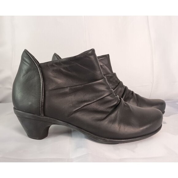 Naot Avantgarde Advance Black Leather Booties Women’s Size 39 Heel Comfort - Picture 1 of 9